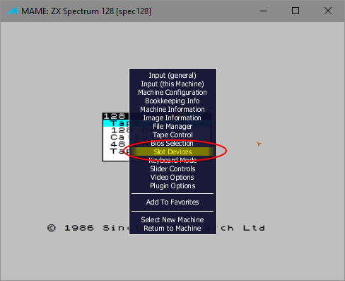 MAME's Slot Menu